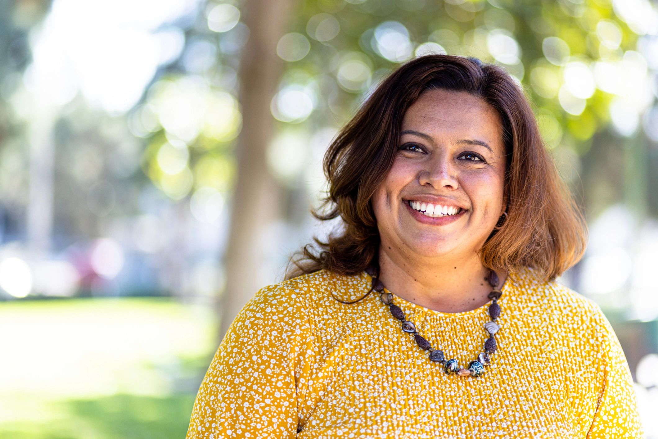 Customer portrait at a park